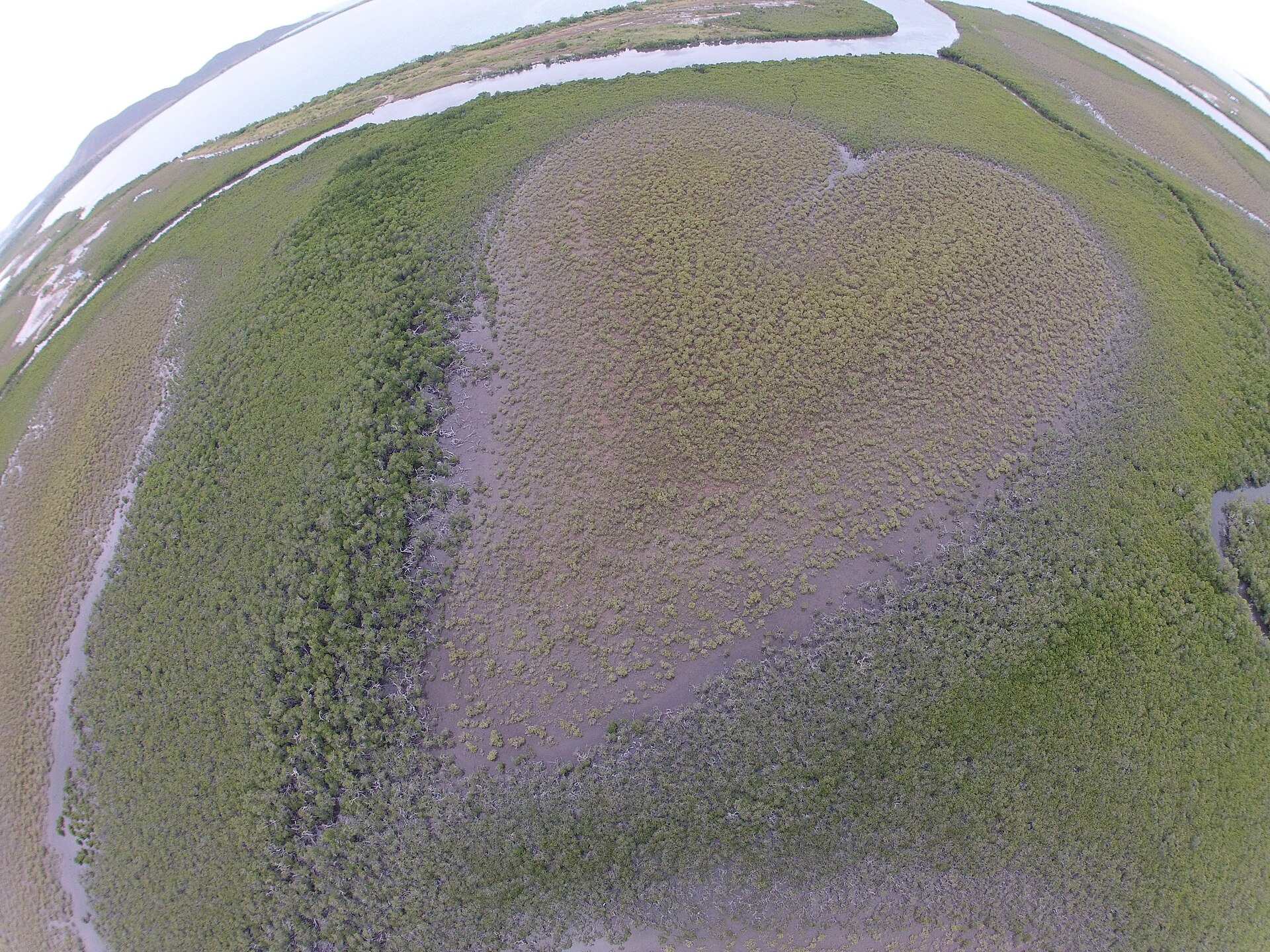 Vue aérienne par drone du Coeur de Voh, Nouvelle calédonie
